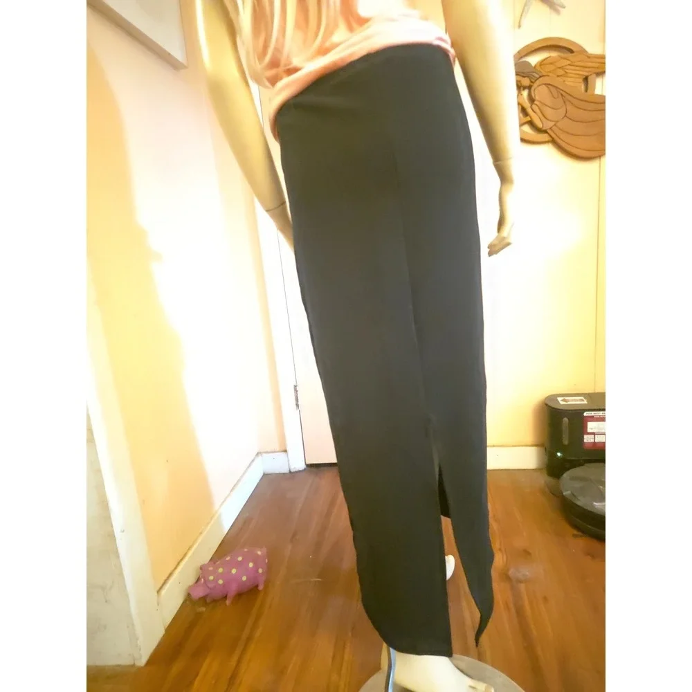 Vintage 90s Giorgio Fiorlini‎ Stylish Stretch Black Skirt Large Made In USA Maxi
